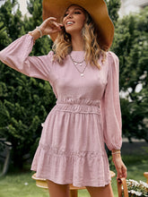 Load image into Gallery viewer, Cutout Tie-Back Puff Sleeve Mini Dress