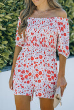 Load image into Gallery viewer, Smocked Printed Short Sleeve Romper