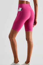 Load image into Gallery viewer, High-Rise Wide Waistband Biker Shorts with Pockets