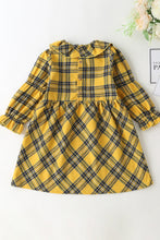 Load image into Gallery viewer, Girls Ruffle Sleeves Plaid Dress