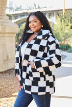 Load image into Gallery viewer, Double Take Full Size Checkered Button Front Coat with Pockets