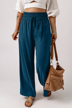 Load image into Gallery viewer, Drawstring Smocked Waist Wide Leg Pants