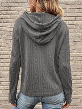 Load image into Gallery viewer, Cable-Knit Drawstring Hooded Knit Top