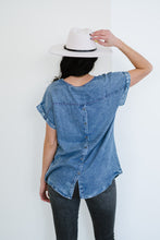Load image into Gallery viewer, Doe & Rae Take Me There Denim Top