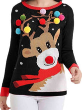 Load image into Gallery viewer, Rudolph Pom-Pom Trim Sweater