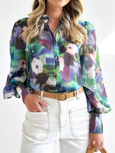 Load image into Gallery viewer, Floral Button Up Collared Neck Shirt