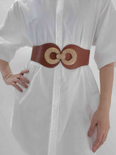 Load image into Gallery viewer, Alloy Buckle Elastic PU Belt