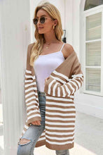 Load image into Gallery viewer, Striped Open Front Longline Cardigan