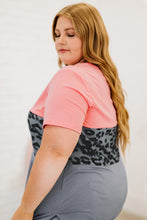 Load image into Gallery viewer, Plus Size Leopard Color Block T-Shirt
