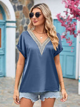 Load image into Gallery viewer, V-Neck Cuffed Blouse