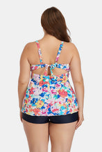 Load image into Gallery viewer, Plus Size Floral Cutout Tie Back Two-Piece Swim Set