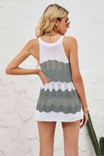 Load image into Gallery viewer, Color Block Round Neck Sleeveless Tunic Knit Top