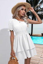 Load image into Gallery viewer, Layered Single Shoulder Flounce Sleeve Mini Dress
