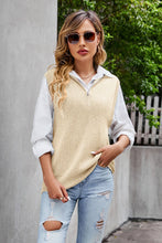 Load image into Gallery viewer, Quarter-Zip Collared Sweater Vest