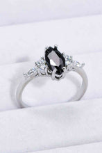 Load image into Gallery viewer, 925 Sterling Silver Black Agate Ring