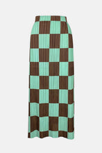 Load image into Gallery viewer, Checkered Accordion Pleated Midi Skirt