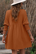 Load image into Gallery viewer, Round Neck Lantern Sleeve Mini Dress