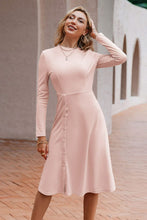 Load image into Gallery viewer, Round Neck Button Detail Dress