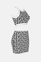 Load image into Gallery viewer, Printed Button Front Jacket, Sleeveless Top, and Skirt Set