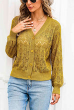 Load image into Gallery viewer, Openwork V-Neck Cardigan