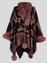 Load image into Gallery viewer, Faux Fur Trim Poncho