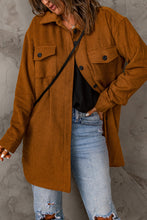 Load image into Gallery viewer, Button Down Longline Shirt Jacket with Pockets