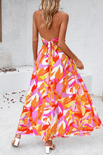 Load image into Gallery viewer, Smocked Slit Tied Printed Dress