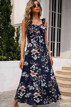 Load image into Gallery viewer, Floral Print Sleeveless Square Neck Slit Midi Dress
