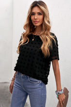 Load image into Gallery viewer, Swiss Dot Round Neck Blouse