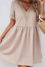 Load image into Gallery viewer, V-Neck Flounce Sleeve A-Line Dress