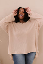 Load image into Gallery viewer, Jodifl Stay Awhile Full Size Run Waffle Knit V-Neck Tee