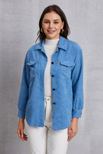 Load image into Gallery viewer, Pocketed Button Up Dropped Shoulder Jacket