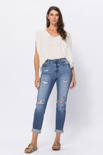 Load image into Gallery viewer, Judy Blue Mid Rise Cuffed Distressed Jeans
