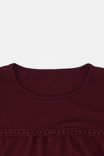 Load image into Gallery viewer, Plus Size Flutter Lace Sleeve Round Neck Top