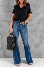 Load image into Gallery viewer, Swiss Dot Flounce Sleeve V-Neck Top