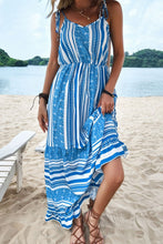 Load image into Gallery viewer, Mixed Print Tie-Shoulder Maxi Dress