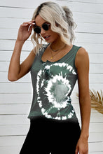 Load image into Gallery viewer, Tie-Dye Scoop Neck Henley Tank