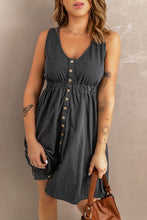 Load image into Gallery viewer, Sleeveless Button Down Mini Dress