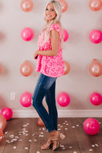 Load image into Gallery viewer, Leopard Round Neck Tiered Blouse