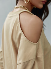 Load image into Gallery viewer, Cold-Shoulder Ribbed Trim Sweatshirt
