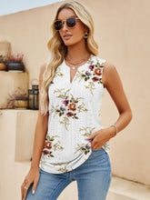 Load image into Gallery viewer, Eyelet Printed Notched Tank
