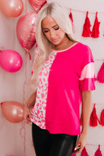 Load image into Gallery viewer, Leopard Color Block Dropped Shoulder Tee
