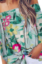 Load image into Gallery viewer, Tied Printed Off-Shoulder Half Sleeve Blouse