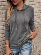 Load image into Gallery viewer, Cable-Knit Drawstring Hooded Knit Top