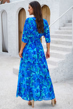 Load image into Gallery viewer, Printed Tied Half Sleeve Slit Dress