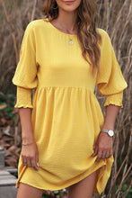 Load image into Gallery viewer, Round Neck Lantern Sleeve Mini Dress