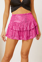 Load image into Gallery viewer, Sequin Layered Mini Skirt