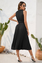 Load image into Gallery viewer, Swiss Dot Tie Neck Sleeveless Dress