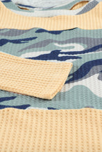 Load image into Gallery viewer, Camouflage Color Block Waffle Knit Pullover