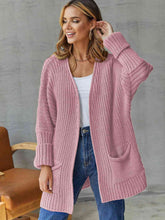 Load image into Gallery viewer, Open Front Long Sleeve Cardigan with Pockets